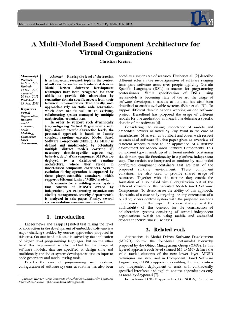 Multi-Model Software Components for VOs | PDF | Component Based ...
