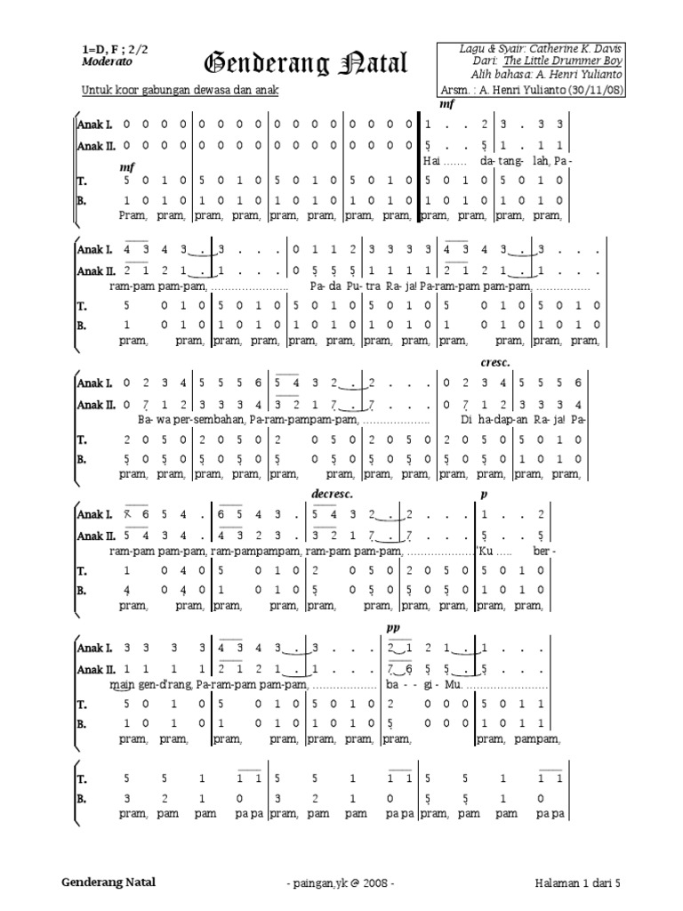 20+ Inspirasi Partitur Satb Lagu Natal Little Drummer Boy - Ide Buat Kamu