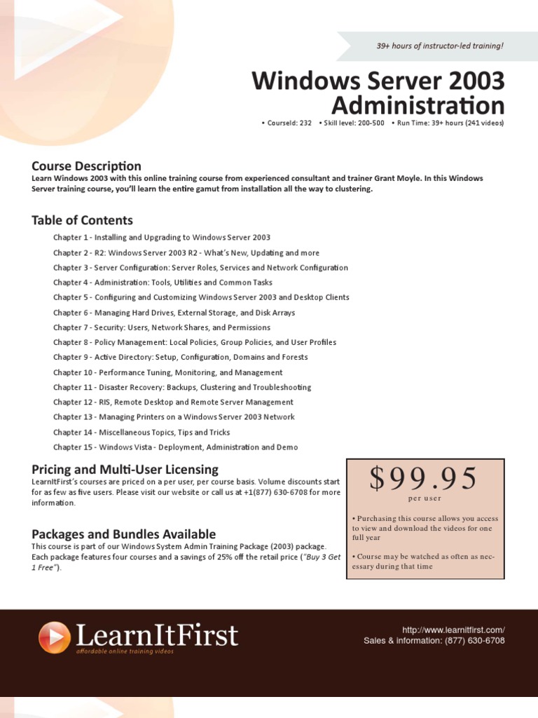 Windows Server 2003 Administration | PDF | Active Directory | Windows ...