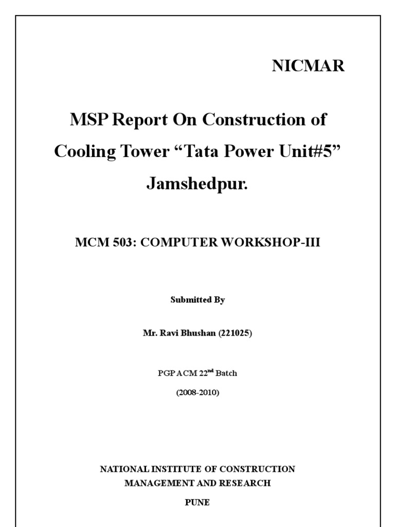 221025-MSP Report of Construction of Cooling Tower | PDF | Concrete ...