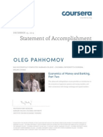 Statement of Accomplishment: Oleg Pahhomov