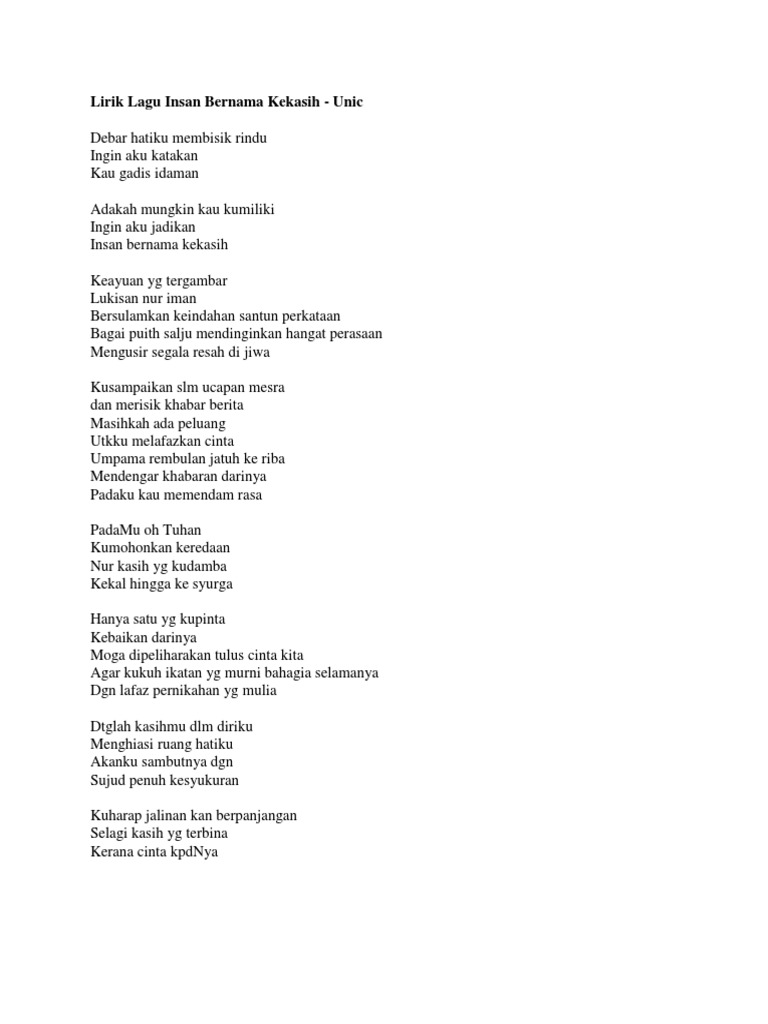 Lirik Lagu Pdf