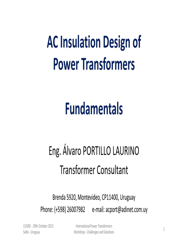 AC Insulation Design for Power Transformers | PDF | Electrical ...