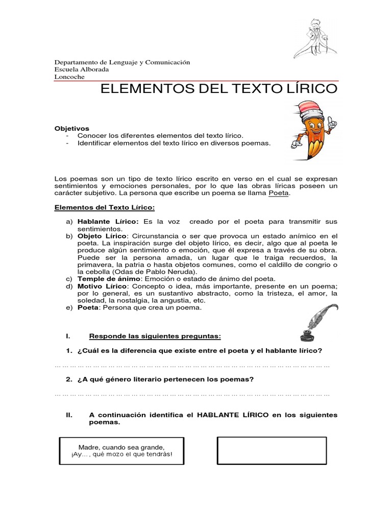 6 ELEMENTOS DEL TEXTO LÍRICO Poesía Ciencia filosófica