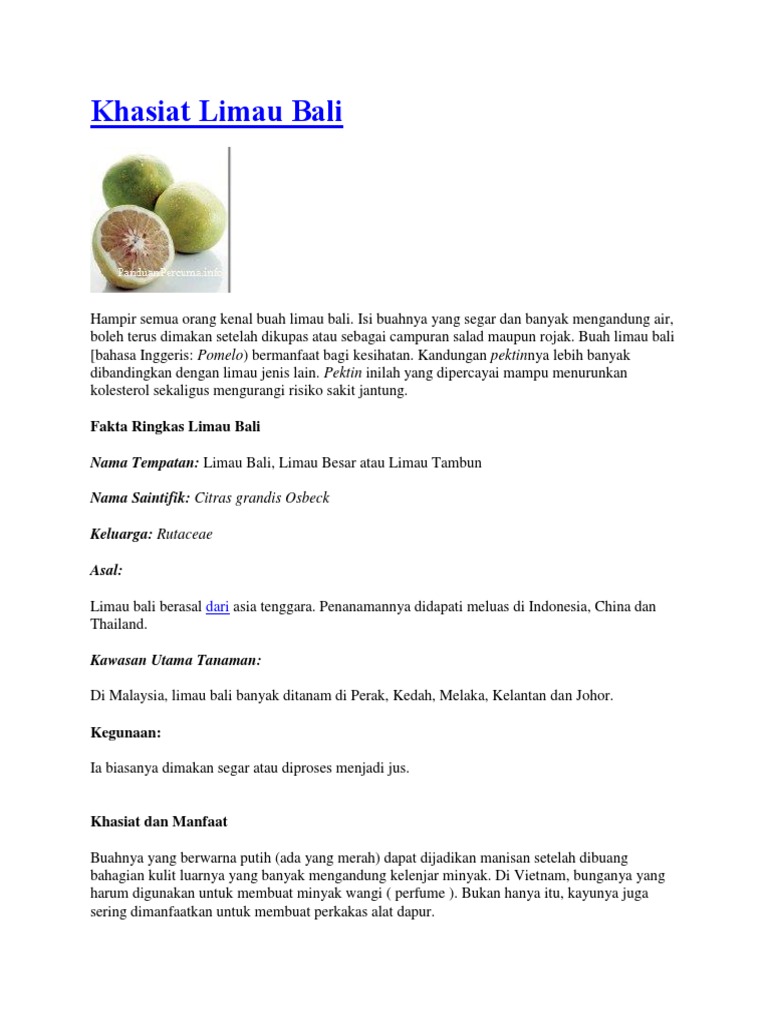 Khasiat Limau Bali Pdf