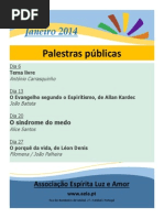 Palestras públicas janeiro 2014