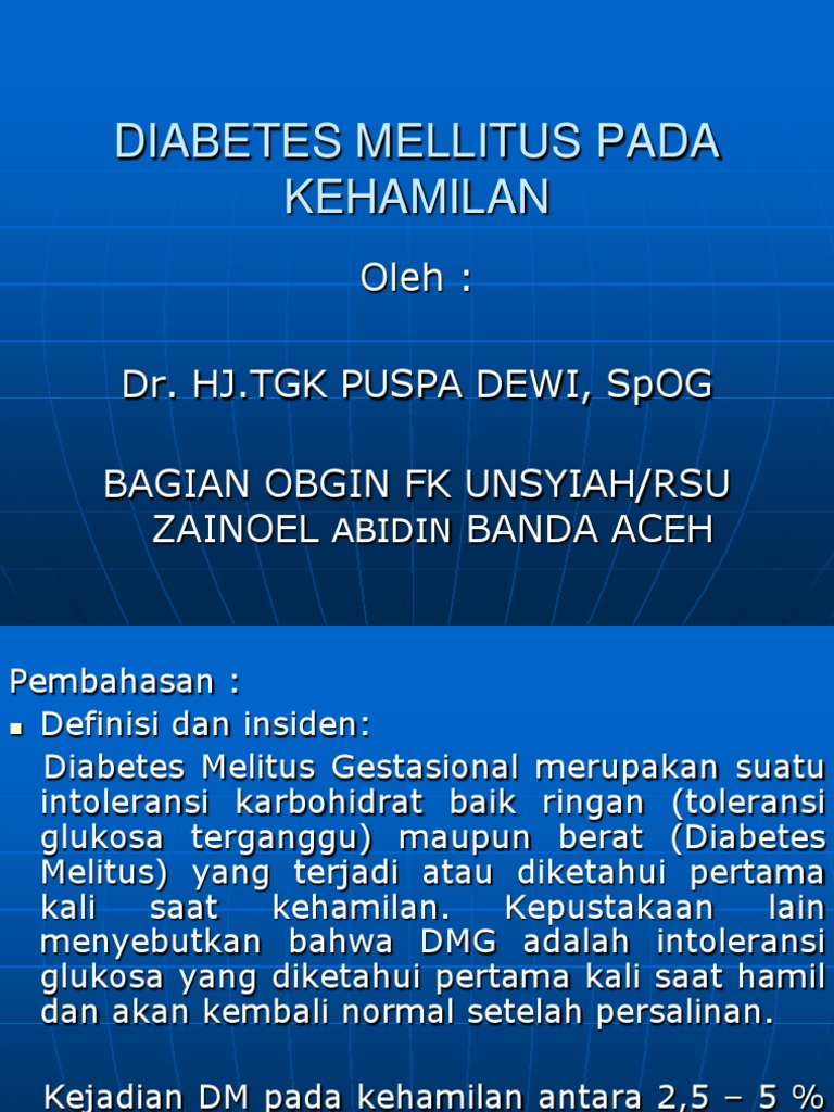 Diabetes Melitus Gestasional