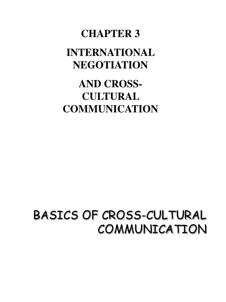 International Cross-Cultural Negotiation | PDF | Negotiation | Cross ...