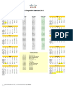 US Payroll Calendar 2013