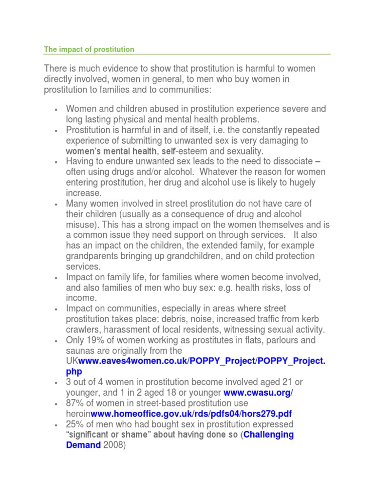Harmful Effects of Prostitution on Society | PDF | Prostitution ...