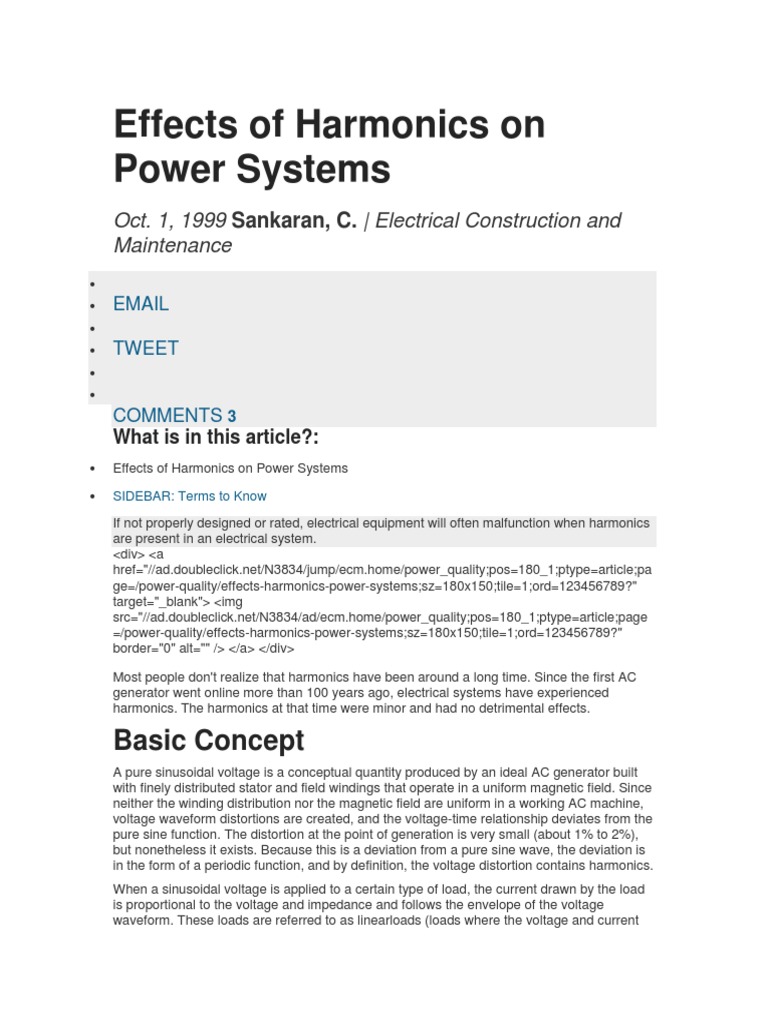 Harmonics Impact on Power Systems | PDF | Transformer | Capacitor