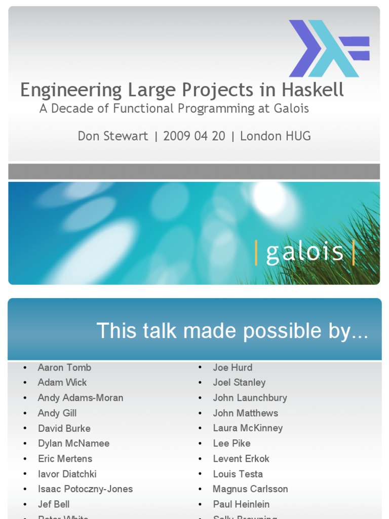Haskell for Large-Scale Projects | PDF | Debugging | Software Bug