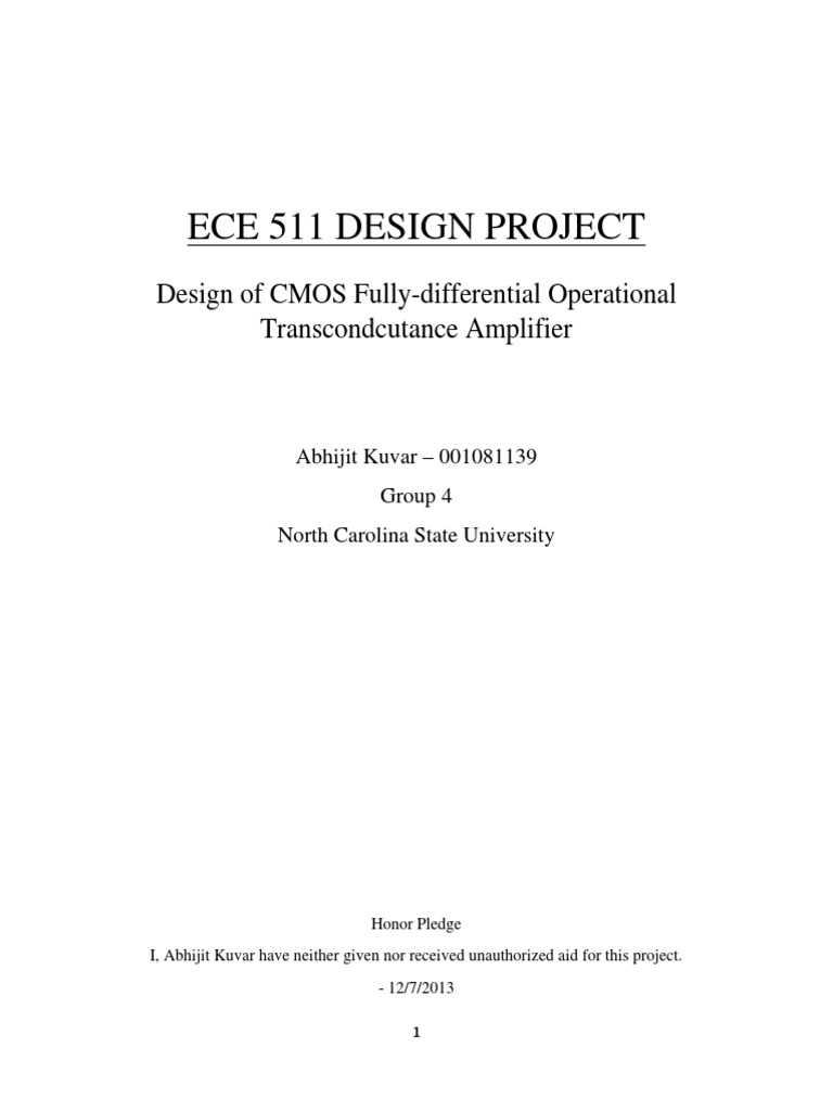 CMOS Fully-Differential OTA Design | PDF | Amplifier | Mosfet