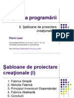 Ingineria Programarii: Sabloane de Proiectare Creationale 1