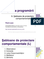 Ingineria Programarii: Sabloane de Proiectare Comportamentale 1