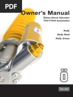 Owner's Manual: Öhlins Shock Absorber TPX/TTX44 Automotive