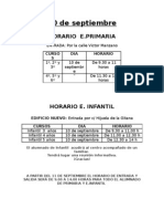 Horario 10 de Septiembre