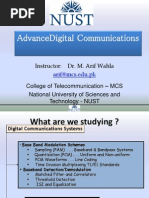 Advancedigital Communications: Instructor: Dr. M. Arif Wahla