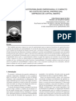 Sustentabilidade Empresarial E O Impacto No Custo de Capital Próprio Das Empresas de Capital Aberto