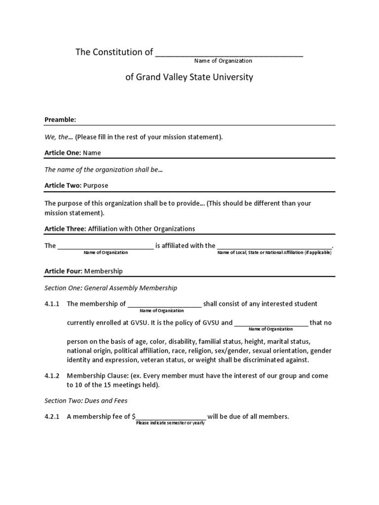 Blank Constitution | PDF | Constitutional Amendment | United Nations ...