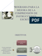 Mejora comprensión instrucciones