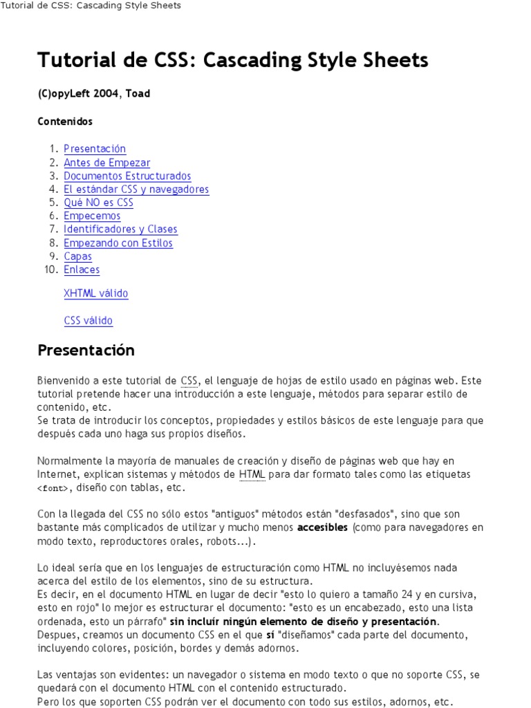 Tutorial Css | PDF