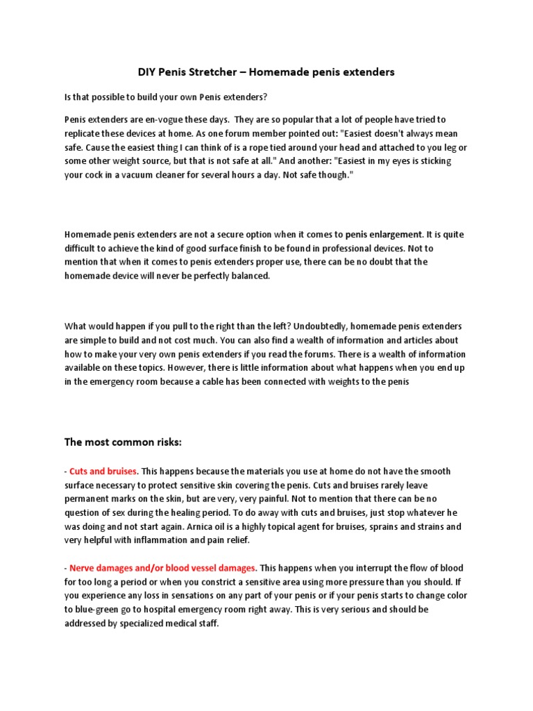 Diy Penis Stretcher Homemade Penis Extenders Penis Clinical Medicine