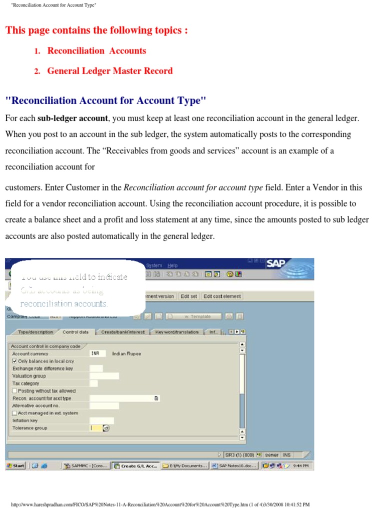 SAP_Reconciliation Account for Account Type Corporate Jargon