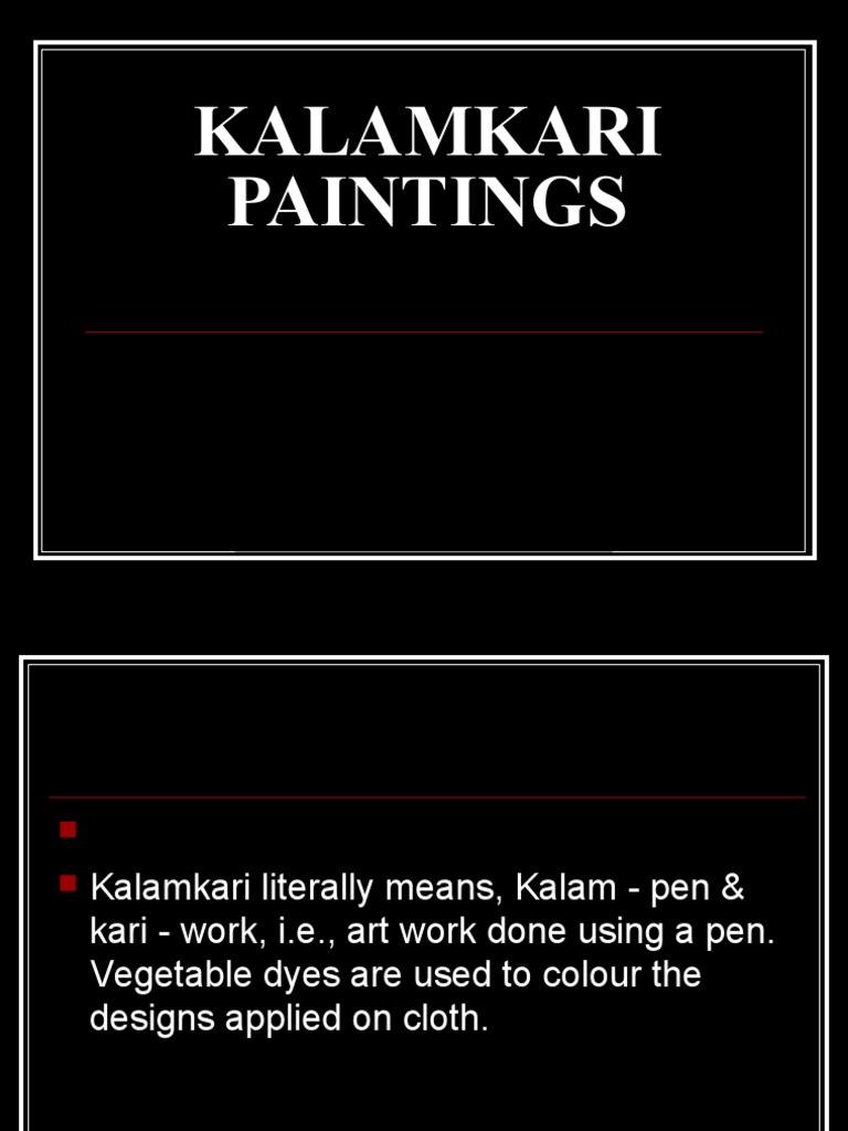 Overview of Kalamkari Painting | PDF | Textiles | Paintings