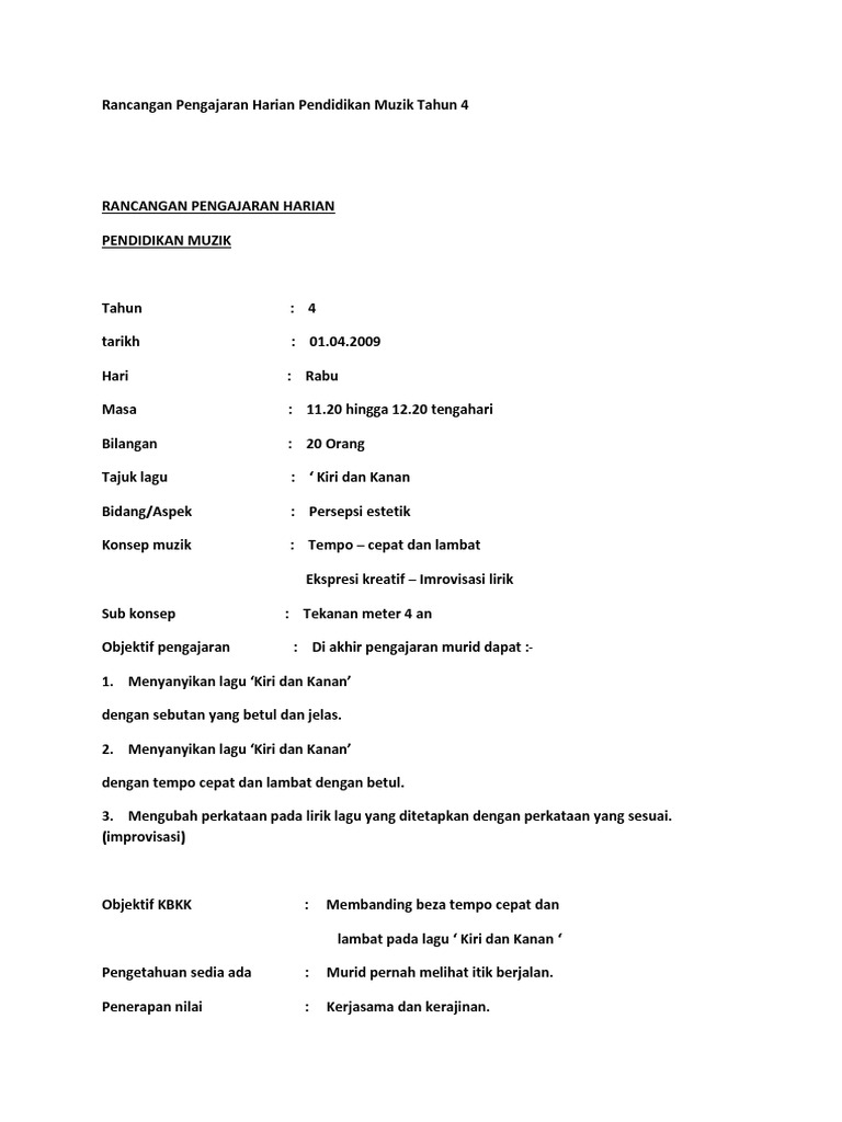 Rph Muzik Tahun 4 Pdf