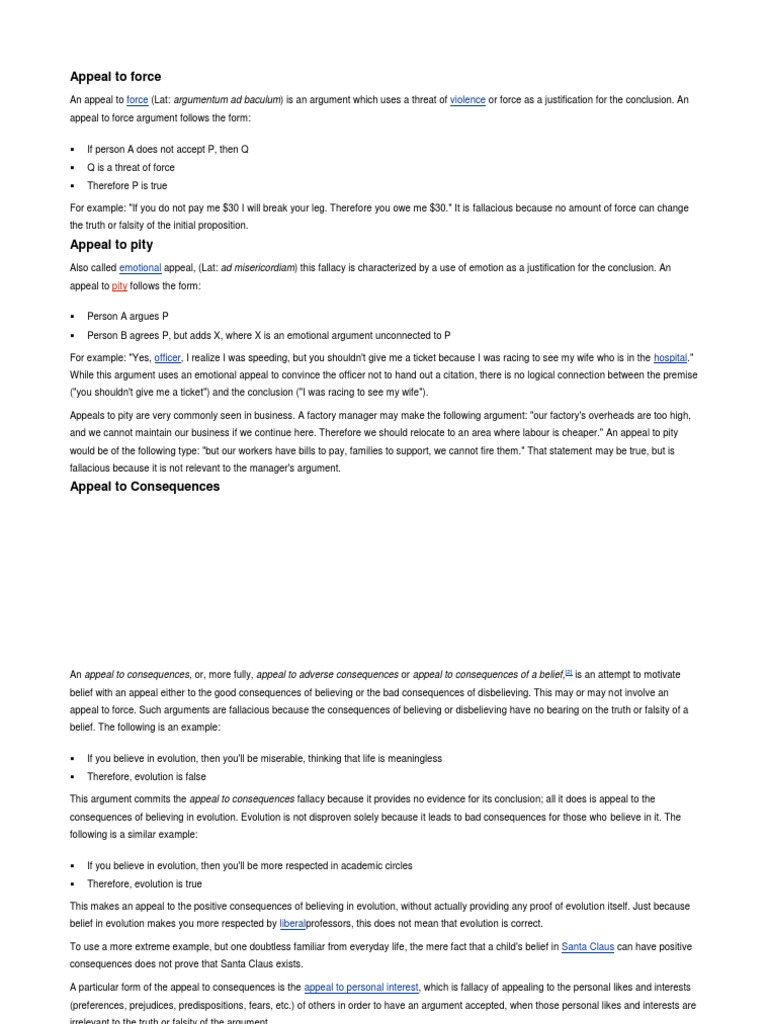 Appeal To Force Argument Fallacy