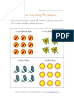 Summer Counting Worksheet