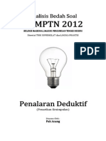 Analisis Bedah Soal SNMPTN 2012 Kemampuan Penalaran Deduktif (Penarikan Kesimpulan)