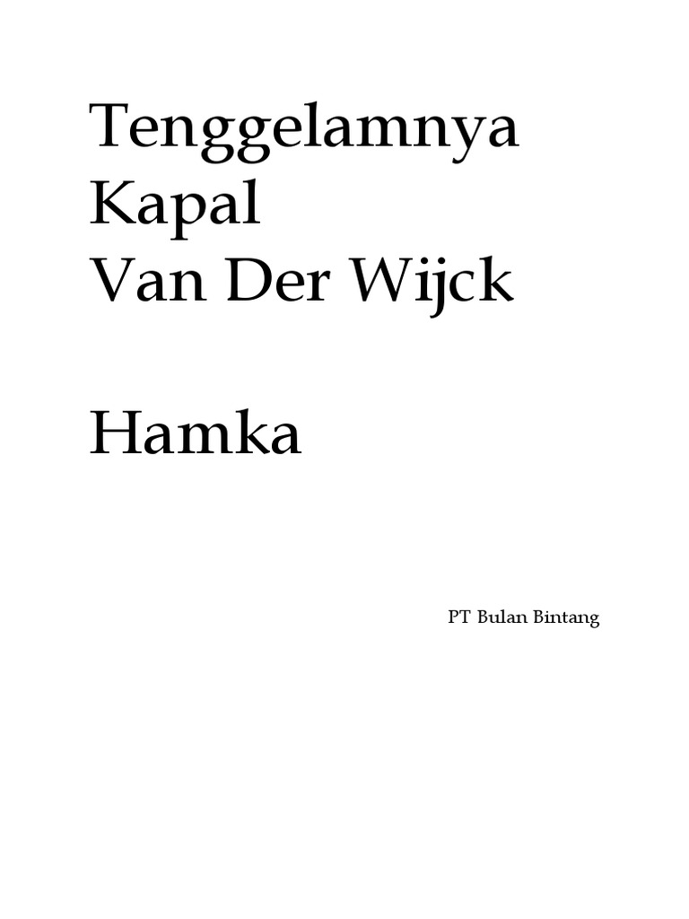 Tenggelamnya Kapal Van Der Wijck Tenggelamnya Kapal Van Der Wijck
