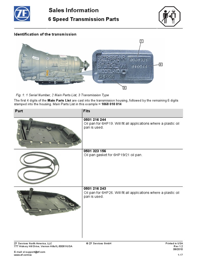 22 ZF 6 Speed Transmission Parts EN PDF | PDF | Transmission