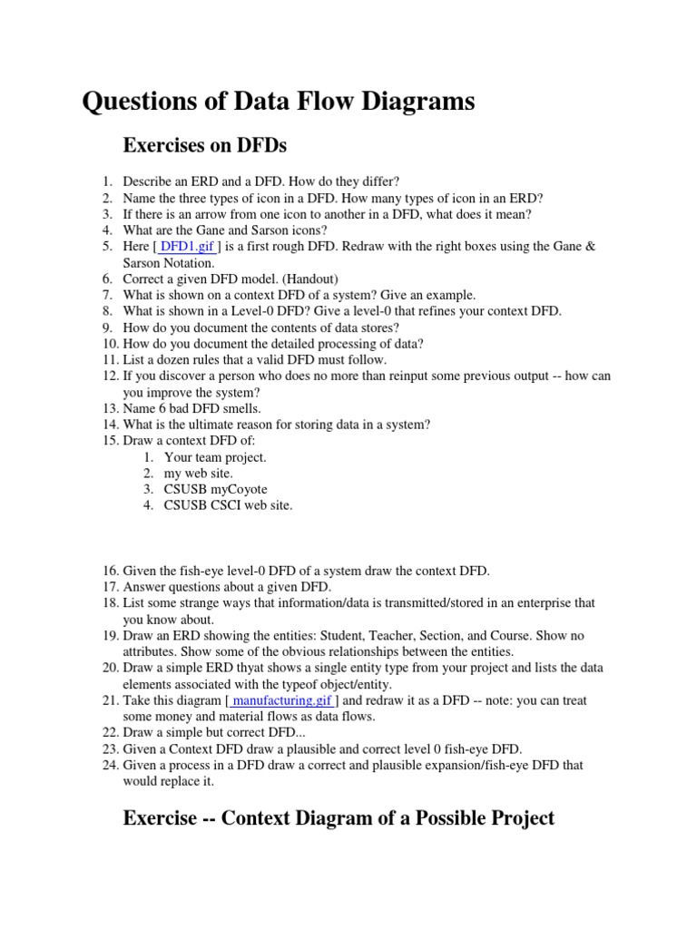 Questions of Data Flow Diagrams | PDF | Information Retrieval | Data ...