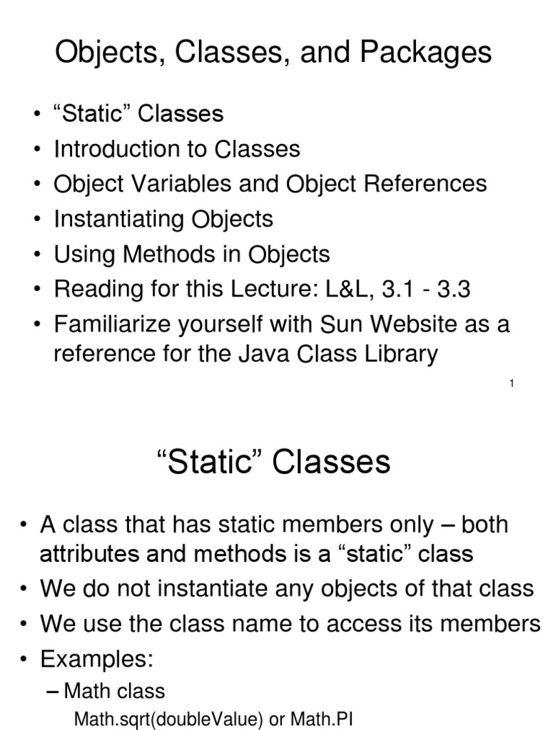 Java Object Classes and Package | PDF