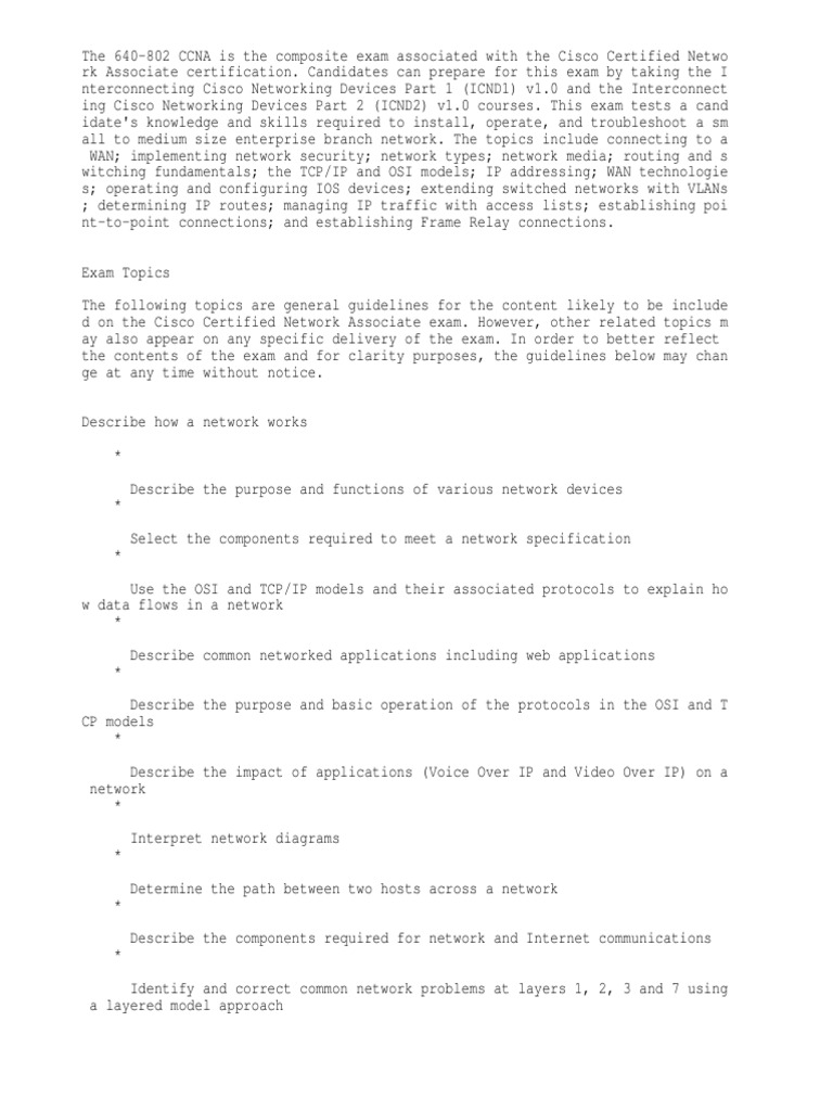 640 802 ccna exam topics blueprint pdf cisco certifications