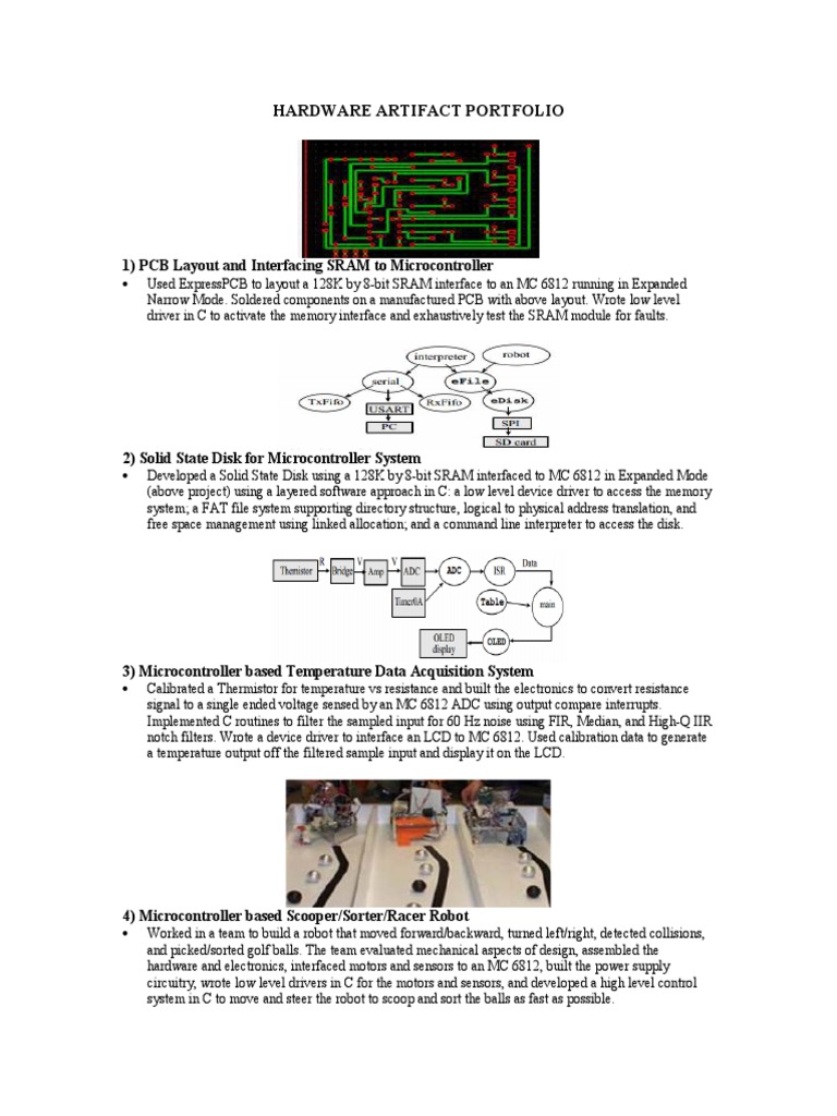Hardware Artifact Portfolio | PDF | Vhdl | Microcontroller