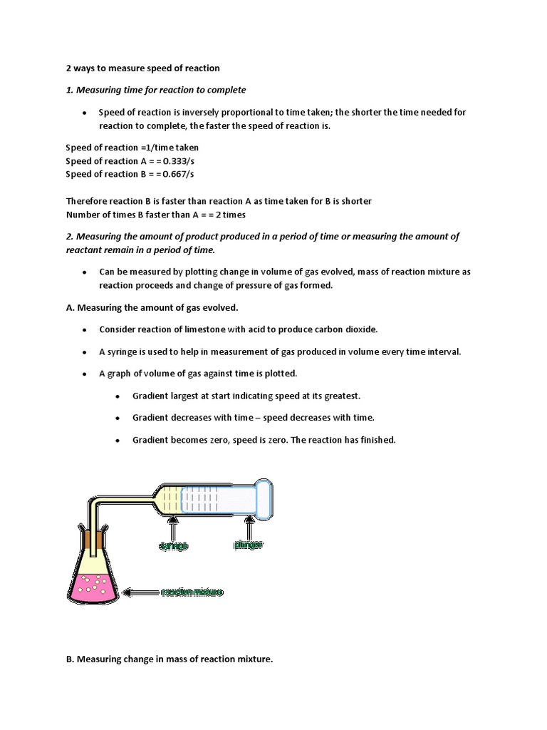 2 Ways to Measure Speed of Reaction Chemical Reactions Catalysis