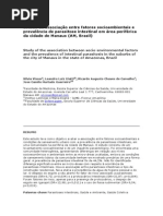 Estudo da associação entre fatores socioambientais e prevalência de parasitose intestinal em área periférica da cidade de Manaus