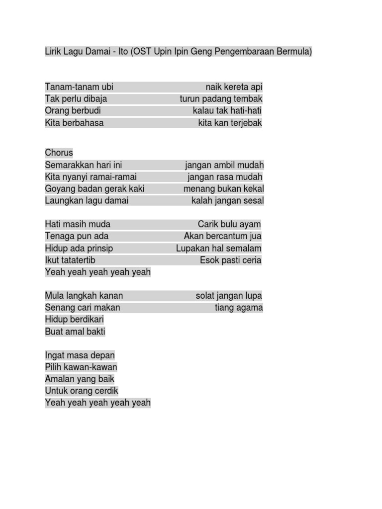 lirik lagu hijau zainal abidin - Rose Grant