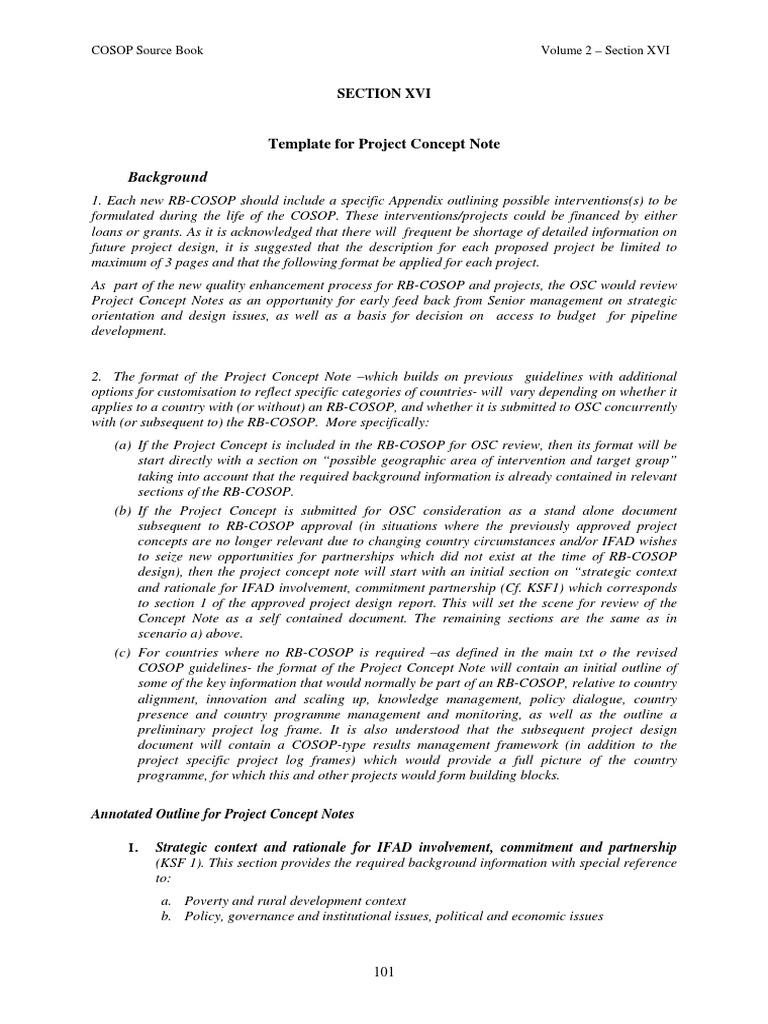 Background: Template For Project Concept Note | PDF | Business ...