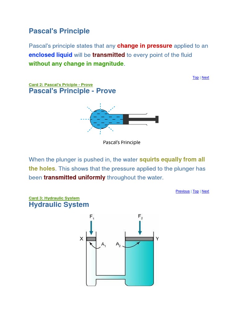 Pascal's Principle Application
