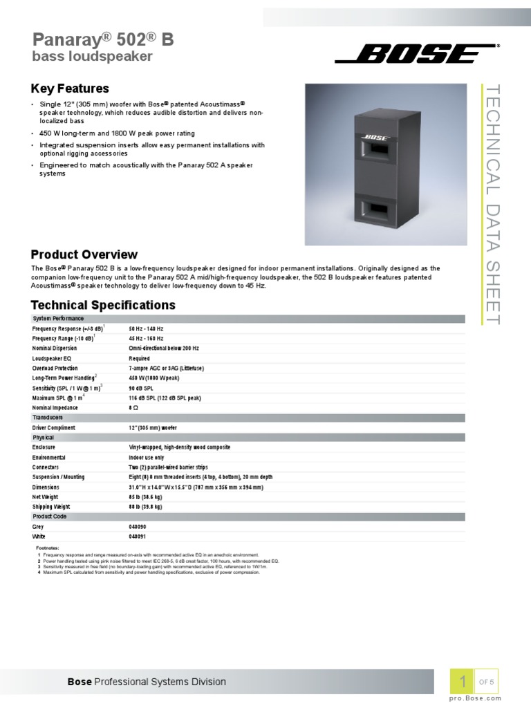 Bose 502 Speakers | PDF | Loudspeaker | Equalization (Audio)