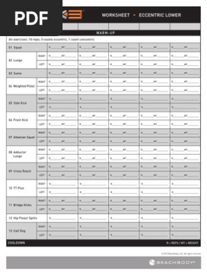 P90X3 Worksheets PDF Human Body Human Anatomy