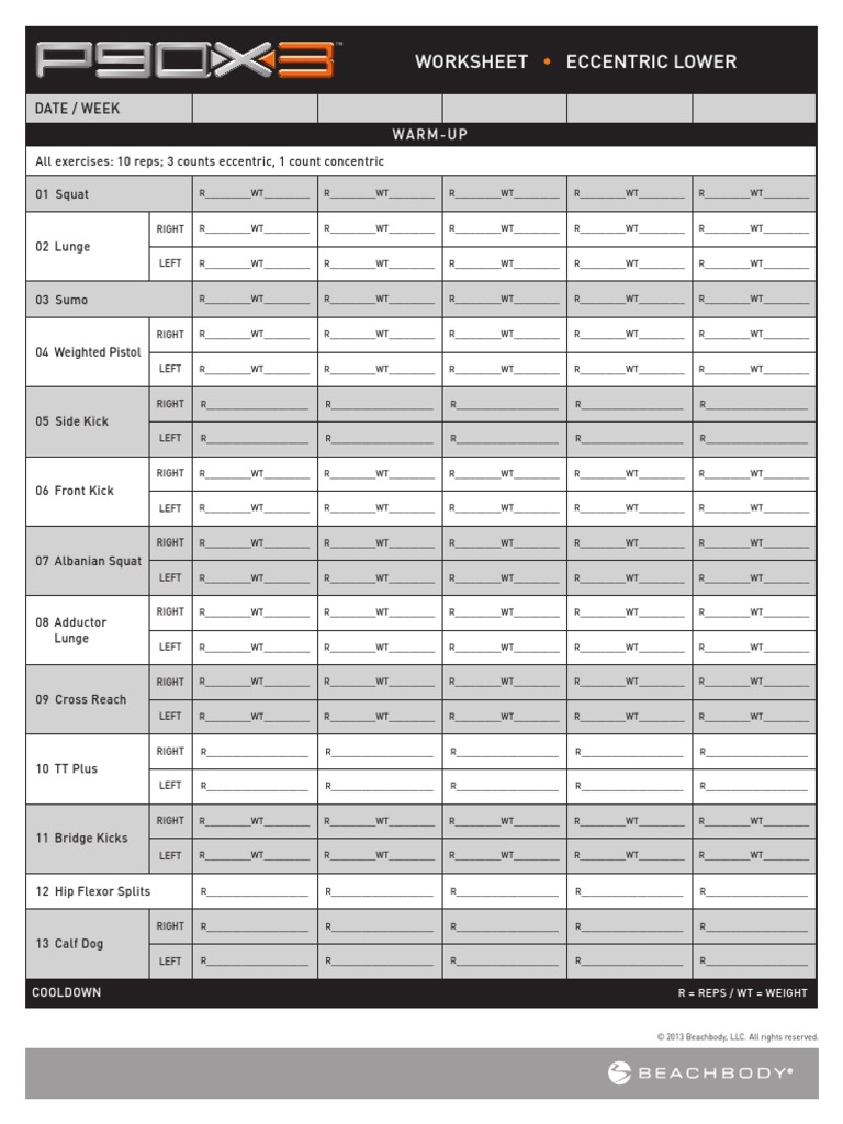 P90x3 Worksheets Human Body Human Anatomy