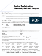 Whitehouse City Baseball / Softball Registration 2014