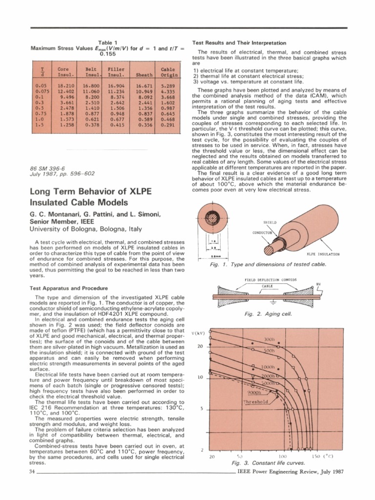 XLPE Cable Stress Endurance Study | PDF | Strength Of Materials | Cable