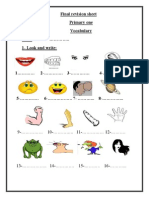 Final Revision Sheet Primary One Vocabulary Date: .. 1-Look and Write